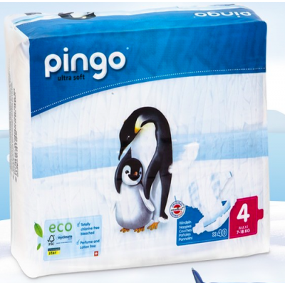 Pañales desechables ecológicos Pingo T4 (40Uds)